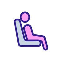 Man plane chair icon vector. Isolated contour symbol illustration vector