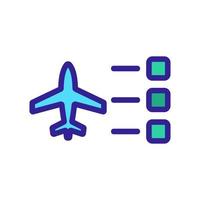 The plane is a choice of vector icon. Isolated contour symbol illustration