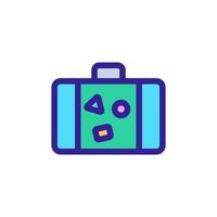 suitcase tourist icon vector. Isolated contour symbol illustration vector