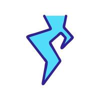 Lightning icon vector. Isolated contour symbol illustration vector