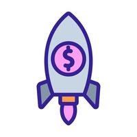 Bonus rocket icon vector. Isolated contour symbol illustration vector