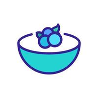 blueberries in a bowl icon vector outline illustration