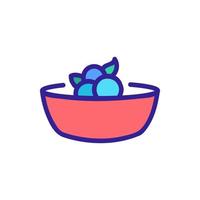 blueberries in a bowl icon vector outline illustration