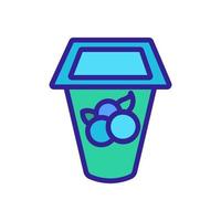 blueberry yogurt icon vector outline illustration