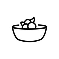 blueberries in a bowl icon vector outline illustration