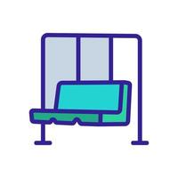 hanging swing in form of sofa icon vector outline illustration