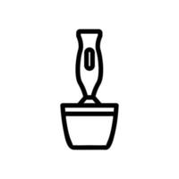 hand blender with bowl icon vector outline illustration