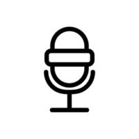 microphone icon vector. Isolated contour symbol illustration vector