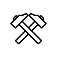 blacksmith hammer icon vector. Isolated contour symbol illustration vector