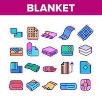 conjunto de iconos de colección de mantas y toallas vector