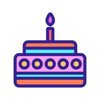 Festive cake icon vector. Isolated contour symbol illustration vector