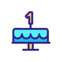 Festive cake icon vector. Isolated contour symbol illustration vector