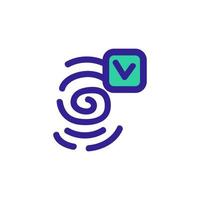 Successful scanning of the finger icon vector. Isolated contour symbol illustration vector