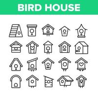 Bird House Collection Elements Icons Set Vector