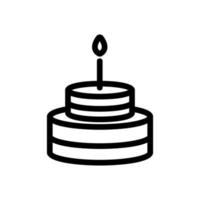Festive cake icon vector. Isolated contour symbol illustration vector