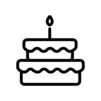 Festive cake icon vector. Isolated contour symbol illustration vector