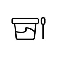 container with vector icon analysis. Isolated contour symbol illustration