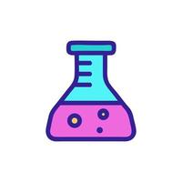 test tube with vector icon analyses. Isolated contour symbol illustration