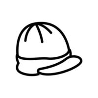 cap with visor top view icon vector outline illustration