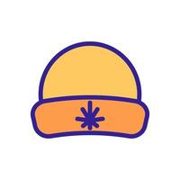 hat with snowflake in center icon vector outline illustration