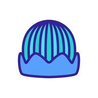 knitted horizontally hat with lapel icon vector outline illustration