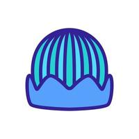 knitted horizontally hat with lapel icon vector outline illustration