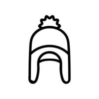 hat with ear flaps icon vector outline illustration