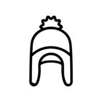 hat with ear flaps icon vector outline illustration