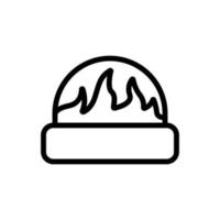 hat with label icon vector outline illustration