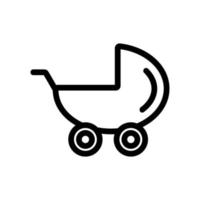 Baby stroller icon vector. Isolated contour symbol illustration vector