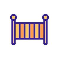 Baby bed icon vector. Isolated contour symbol illustration vector