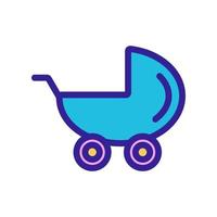 Baby stroller icon vector. Isolated contour symbol illustration vector