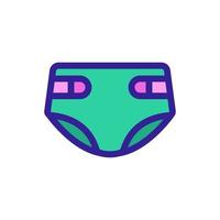 Baby diapers icon vector. Isolated contour symbol illustration vector