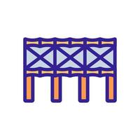 ilustración de contorno de vector de icono de construcción de puente de bambú