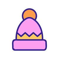 hat with pompom and pattern icon vector outline illustration