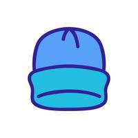 plain beanie with lapel icon vector outline illustration