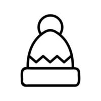 hat with pompom and pattern icon vector outline illustration