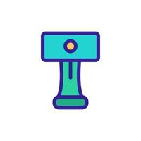 barcode scanner back view icon vector outline illustration