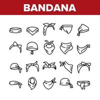 Bandana Hats Collection Elements Icons Set Vector