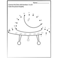 space dot-to-dot and color activity. Astronomy connect the dots game for children. Funny math coloring vector