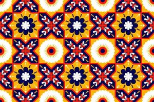Oriental ethnic seamless pattern traditional. Colorful flower. Design for background, carpet,wallpaper,clothing,wrapping,batik,fabric,Vector,illustration,embroidery. vector