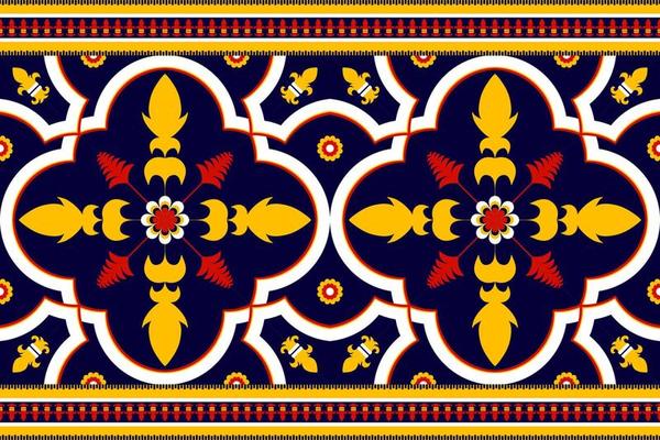 Ethnic seamless pattern flower color oriental. Native style. Design for background,texture,fabric,batik,clothing,wrapping,wallpaper,carpet,tile,embroidery