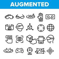 Augmented, Virtual Reality Linear Vector Icons Set