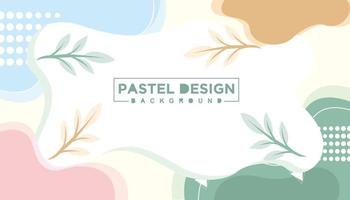 Abstract wavy and floral background pastel color design vector