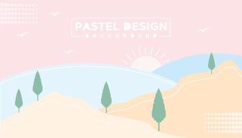 Abstract mountain background pastel color design vector