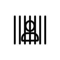 man in prison icon vector. Isolated contour symbol illustration vector