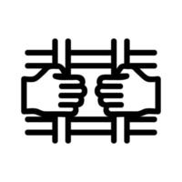 man behind bars icon vector. Isolated contour symbol illustration vector