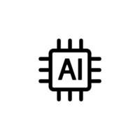 artificial intelligence icon vector. Isolated contour symbol illustration vector