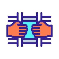 man behind bars icon vector. Isolated contour symbol illustration vector
