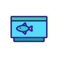 Aquarium icon vector. Isolated contour symbol illustration vector